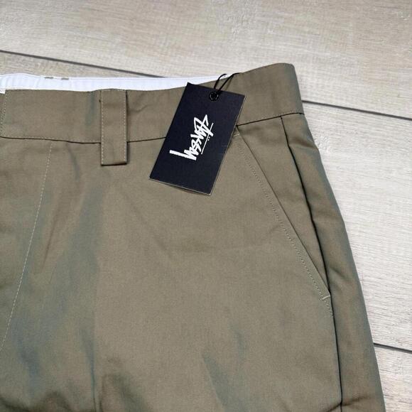 Stüssy Uptown Iridescent Pants Khaki Sz 9 (W32x30) NWT Straight Fit Chino Baggy - Picture 6 of 10